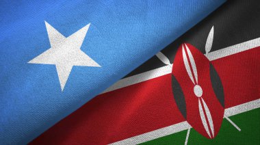 Somali ve Kenya iki bayrak tekstil kumaş, kumaş doku