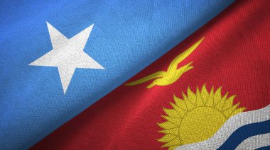 Somali ve Kiribati iki bayrak tekstil kumaş, kumaş doku