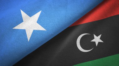 Somali ve Libya iki bayrak tekstil kumaş, kumaş doku
