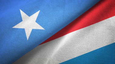 Somali ve Lüksemburg iki bayrak tekstil kumaş, kumaş doku