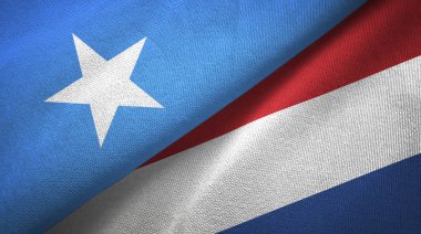 Somali ve Hollanda iki bayrak tekstil kumaş, kumaş doku
