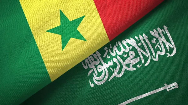 Senegal and Saudi Arabia flags textile cloth