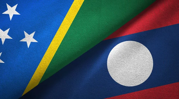 Solomon Island and Laos two flags textile cloth.