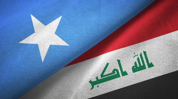 Somalia und Irak zwei Flaggen Textiltuch — Stockfoto