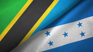 Tanzanya ve Honduras iki bayraklar tekstil kumaş, kumaş doku