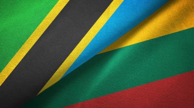 Tanzanya ve Litvanya iki bayraklar tekstil kumaş, kumaş doku