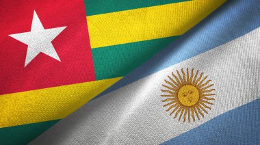 Togo ve Arjantin iki bayraklar tekstil kumaş, kumaş doku 