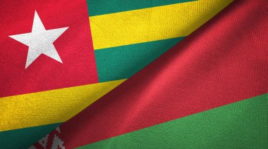 Togo ve Beyaz Rusya iki bayraklar tekstil kumaş, kumaş doku 