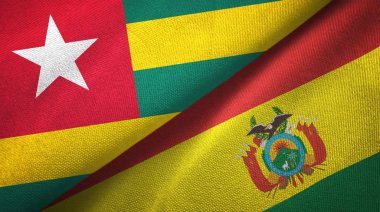 Togo ve Bolivya iki bayraklar tekstil kumaş, kumaş doku 