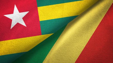 Togo ve Kongo iki bayraklar tekstil kumaş, kumaş doku 