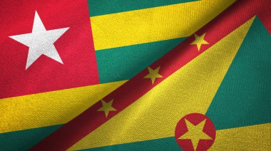 Togo ve Grenada iki bayraklar tekstil kumaş, kumaş doku