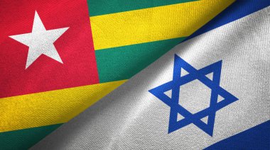 Togo ve İsrail iki bayraklar tekstil kumaş, kumaş doku