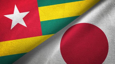 Togo ve Japonya iki bayraklar tekstil kumaş, kumaş doku