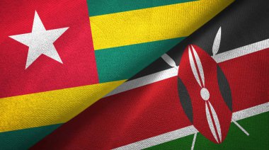 Togo ve Kenya iki bayraklar tekstil kumaş, kumaş doku