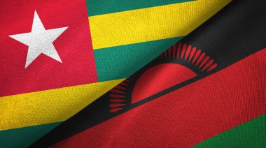 Togo ve Malavi iki bayrak tekstil kumaş, kumaş doku