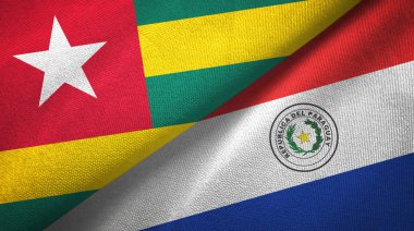 Togo ve Paraguay iki bayraklar tekstil kumaş, kumaş doku