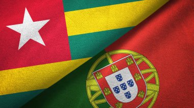 Togo ve Portekiz iki bayraklar tekstil kumaş, kumaş doku