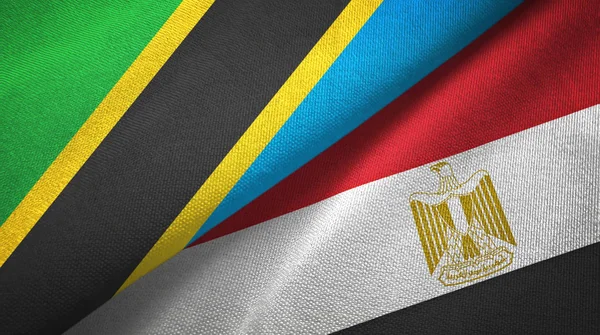 Tanzania and Egypt two flags textile cloth