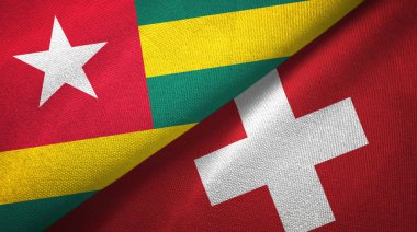 Togo ve İsviçre iki bayraklar tekstil kumaş, kumaş doku