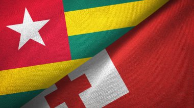 Togo ve Tonga iki bayraktekstil kumaş, kumaş doku