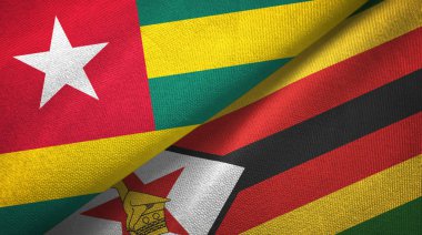 Togo ve Zimbabve iki bayraklar tekstil kumaş, kumaş doku