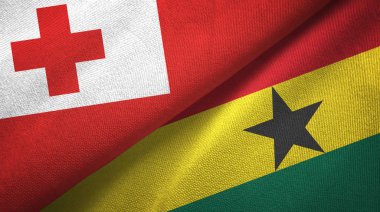 Tonga ve Gana iki bayraktekstil kumaş, kumaş doku