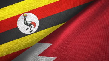 Uganda ve Bahreyn iki bayraklar tekstil kumaş, kumaş doku 