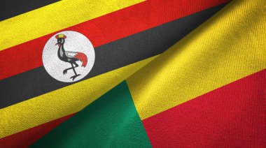 Uganda ve Benin iki bayraktekstil kumaş, kumaş doku 