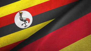 Uganda ve Almanya iki bayraktekstil kumaş, kumaş doku