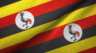 Uganda iki bayraklar tekstil kumaş, kumaş doku