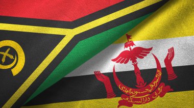 Vanuatu ve Brunei iki bayrak tekstil bez