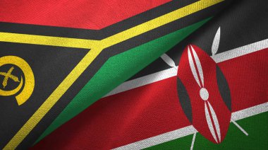 Vanuatu ve Kenya iki bayrak tekstil kumaş, kumaş doku