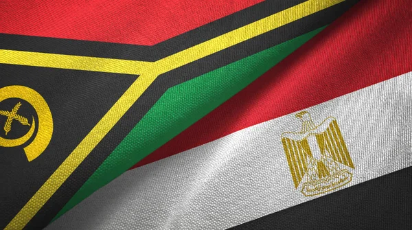 Vanuatu and Egypt two flags textile cloth