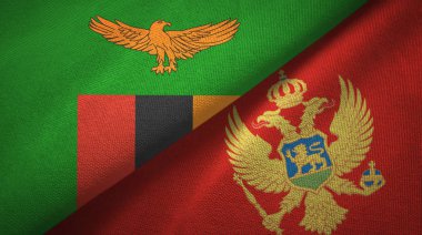 Zambiya ve Karadağ 'da tekstil kumaşı ve kumaş dokusu iki bayrak altında