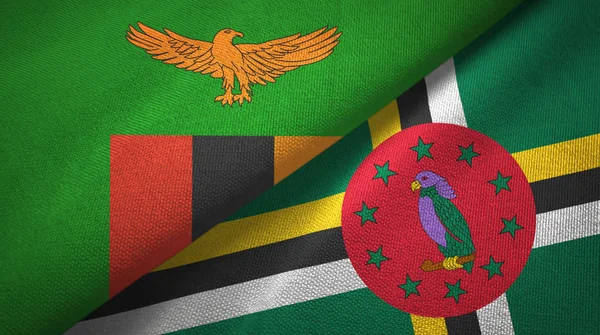 Zambie et Dominique deux drapeaux tissu textile, texture du tissu — Photo