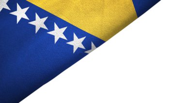 Boş kopya alanı ile Bosna-Hersek bayrağı sol tarafında
