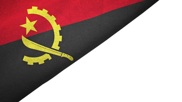 Angola bayrağı boş kopyalama alanı ile sol tarafı — Stok fotoğraf