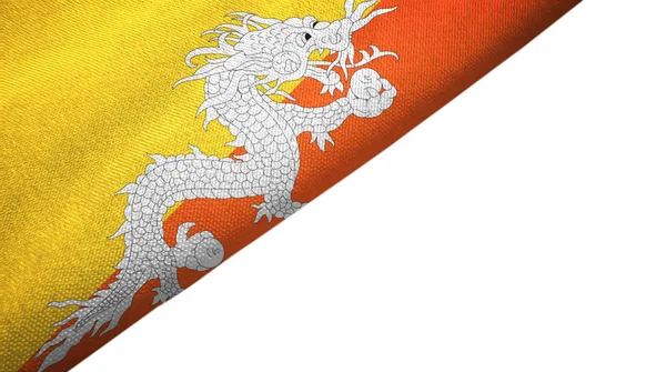 Η σημαία του Μπουτάν αριστερή πλευρά με κενό χώρο αντιγραφής — Φωτογραφία Αρχείου