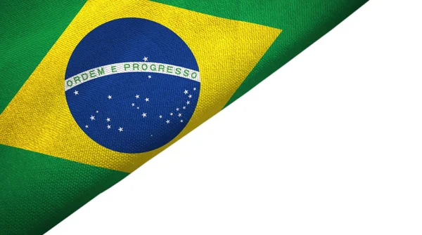 Vlag van Brazilië links met lege kopie ruimte — Stockfoto