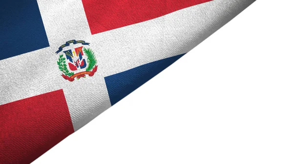 빈 복사 공간이 있는 도미니카 공화국 국기 왼쪽 — 스톡 사진