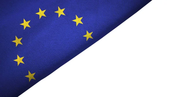 빈 복사 공간이 있는 유럽 연합 국기 왼쪽 — 스톡 사진