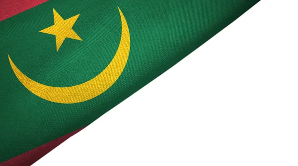 Mauritániai zászló, bal oldali üres másolási területtel — Stock Fotó