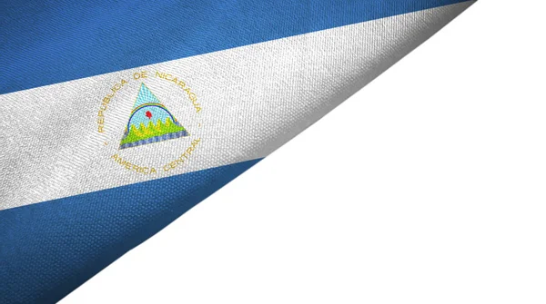 Nicaragua flagga vänster sida med tomt kopia utrymme — Stockfoto