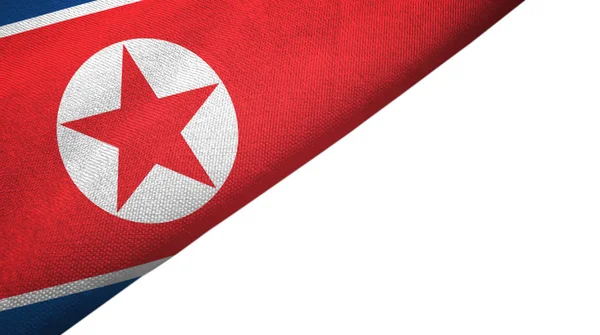 Bandeira da Coreia do Norte lado esquerdo com espaço em branco — Fotografia de Stock