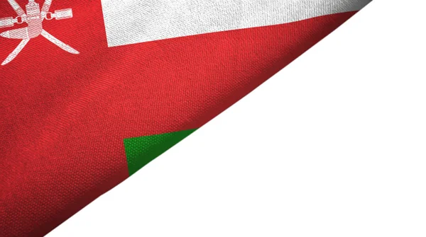Bandeira Omã lado esquerdo com espaço em branco cópia — Fotografia de Stock