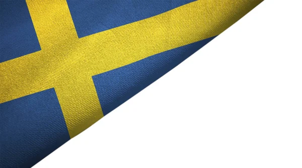 Sverige flagga vänster sida med tomt kopierings utrymme — Stockfoto