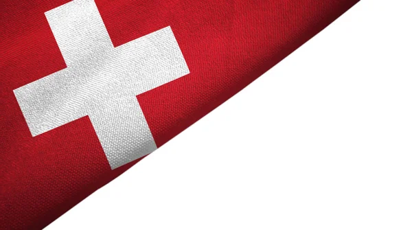 Schweiz flagga vänster sida med tomt kopierings utrymme — Stockfoto