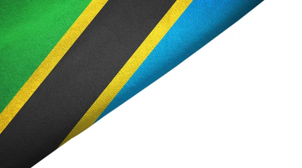 Tanzanská vlajka vlevo s prázdným prostorem pro kopírování — Stock fotografie