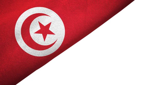Τυνησία σημαία αριστερή πλευρά με κενό χώρο αντιγραφής — Φωτογραφία Αρχείου