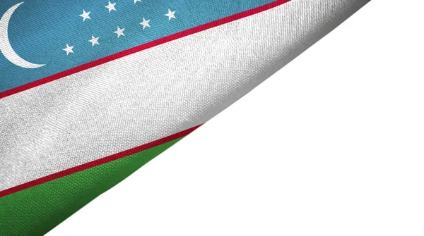 Vlag van Oezbekistan linker kant met lege kopie ruimte — Stockfoto